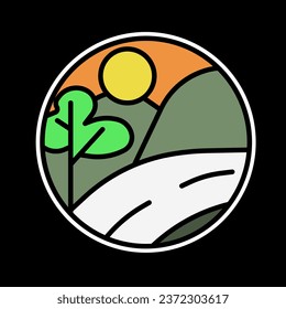 Mountain Illustration vector graphic for t shirt and other uses. outdoor adventure.