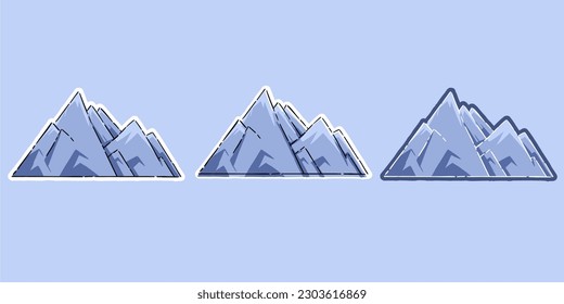 Gebirgsgrafik-Vektorgrafik. handgezeichneter Berg. Festungssymbol