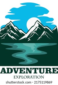 Mountain illustration vector. Premium adventure logo design. 