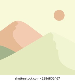 Mountain illustration wall art to decorate the minimalist and simple style wall