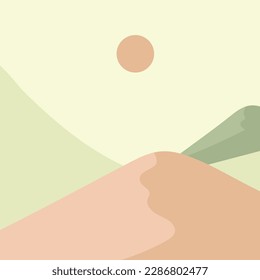 Mountain illustration wall art to decorate the minimalist and simple style wall
