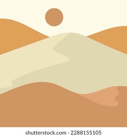 Mountain illustration wall art to decorate the minimalist and simple style wall