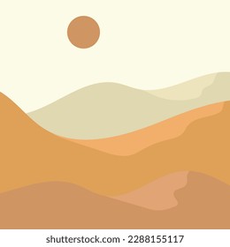 Mountain illustration wall art to decorate the minimalist and simple style wall