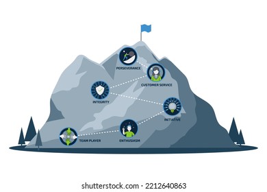 gráfico de información de montaña con vector de icono