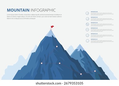 Vector de Plantilla de diseño de infografía de montaña