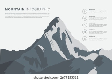 Vetor de modelo de design de infográfico de montanha