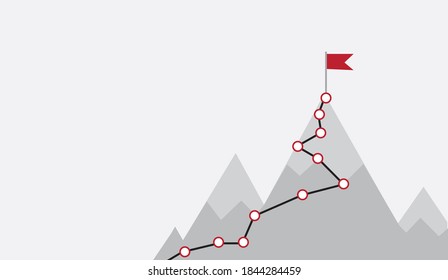 Mountain Infographic with Path Leading to the Top 