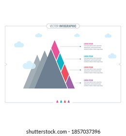 mountain infographic template. four steps web, annual report, internet informational template. business information template