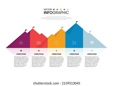 Mountain infographic template, vector illustration