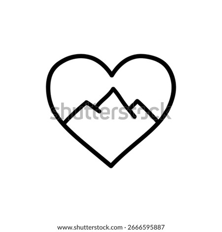 Mountain Inside Heart Symbolizing Endurance and Emotional Strength