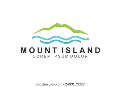 Mountain island logo design park outdoor icon symbol 