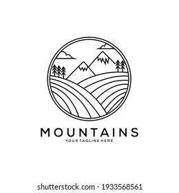 mountain island logo vector symbol illustration design