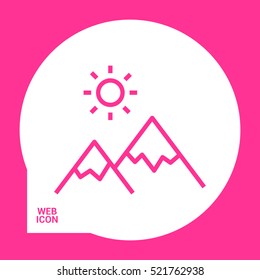 mountain isolated minimal icon. top graph line vector icon for websites and mobile minimalistic flat design.