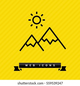 mountain isolated minimal icon. top graph line vector icon for websites and mobile minimalistic flat design.