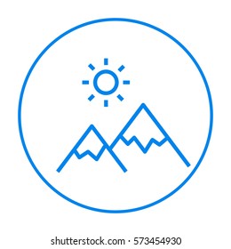 mountain isolated minimal icon. top graph line vector icon for websites and mobile minimalistic flat design.