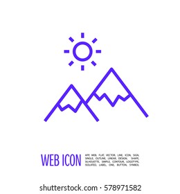 mountain isolated minimal icon. top graph line vector icon for websites and mobile minimalistic flat design.