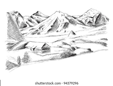 mountain isolated on the white