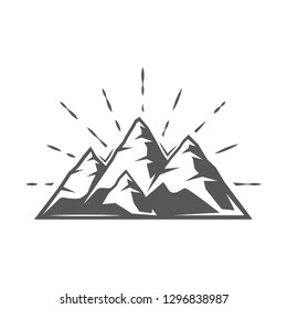 Vintage Mountains Retro Lettering Wonderland Vector Stock Vector ...