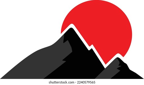 Montaña aislada. Logo de la estación de esquí Vector Illustration. Elemento de acampado de dibujo 