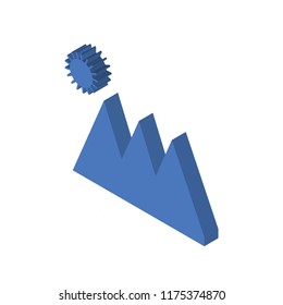 Mountain isometric left top view 3D icon