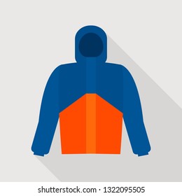 Mountain jacket icon. Flat illustration of mountain jacket mvector icon for web design