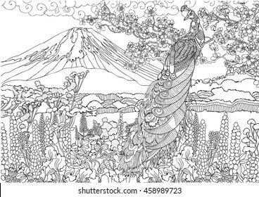 Japanese Coloring Pages High Res Stock Images Shutterstock