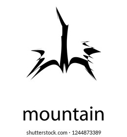 Mountain Japanese Kanji. Japanese calligraphy. Vector hieroglyph Kanji text for poster, blank, postcard, card, t-shirt, invitation, poster, tattoo, banner template typography