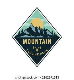 Mountain Jungle Adventure Logo Design Stock Vector (Royalty Free ...