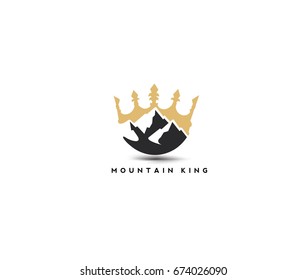 Mountain king icon, power, vector illustration