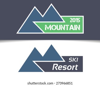 Mountain label - abstract vector illustration