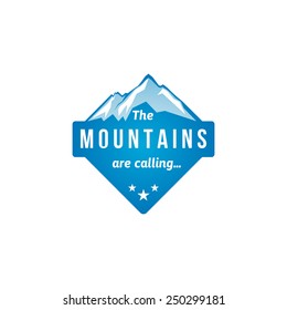 Mountain label with type design