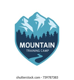 Mountain label. Vector icon.