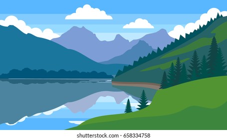 mountain lake beautiful landscape