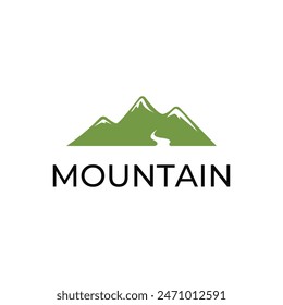 Mountain lake logo design concept idea