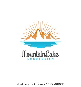 Mountain And Lake Logo Design Vector
