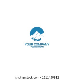 Mountain Lake Logo Design Vector
