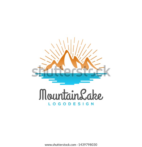 Mountain Lake Logo Design Vector Stock Vector (Royalty Free) 1439798030