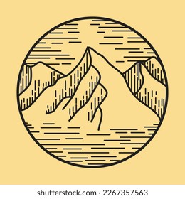 mountain and lake logo icon