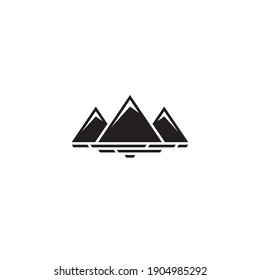 Mountain and Lake logo or icon design