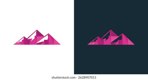 Mountain Lake Logo Nature with colorful pattern Stock Vector