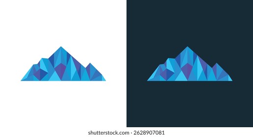 Mountain Lake Logo Nature with colorful pattern Stock Vector
