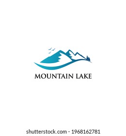 mountain lake logo vector concept, icon, element, and template for company
