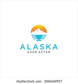 Mountain and lake , sea, logo design.