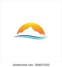 Mountain and lake sea, logo design.