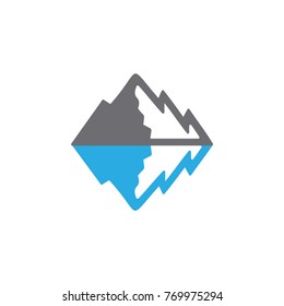 mountain and lake shadow symbol logo vector