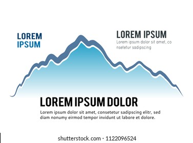 Mountain and lake vector icon isolated on white background - stylized image.