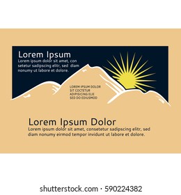 Mountain and lake vector icon isolated on background - stylized image.