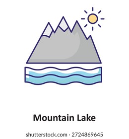 Icono de Vector de Mountain Lake que se puede modificar o editar fácilmente


