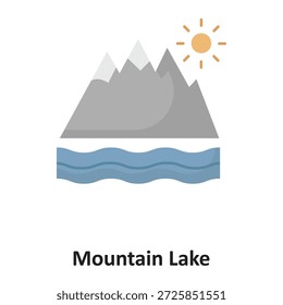 Icono de Vector de Mountain Lake que se puede modificar o editar fácilmente

