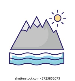 Icono de Vector de Mountain Lake que se puede modificar o editar fácilmente

